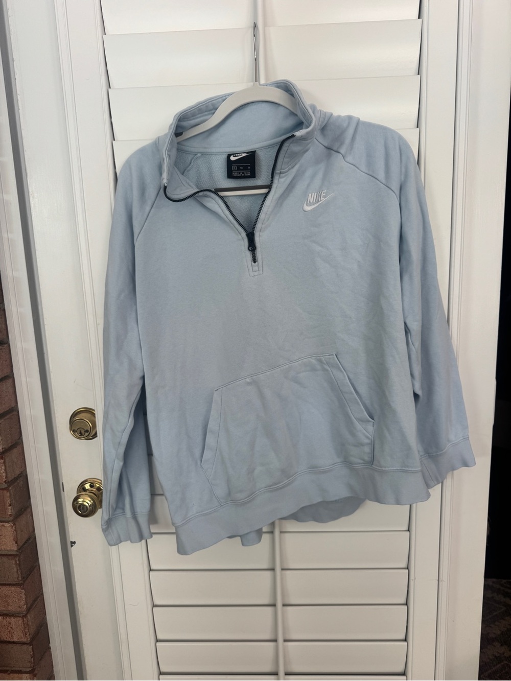 Nike Pale Blue Quarter-Zip Pullover Sweatshirt